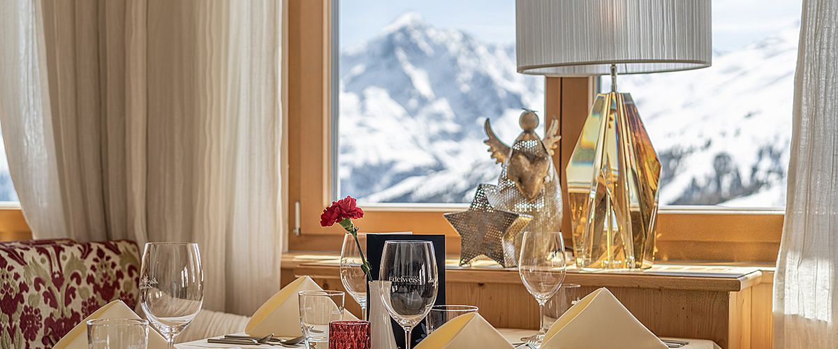 Das exquisite Restaurant im Hotel Edelweiss, Hochsölden, Ötztal - Kulinarische Genüsse inmitten der Alpenpracht.