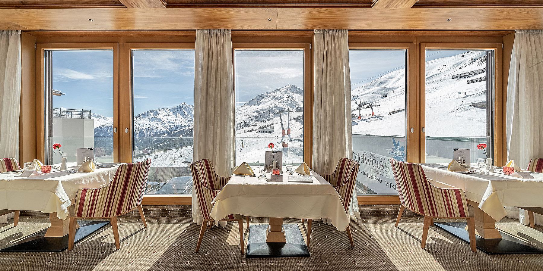 Speisesaal im Skihotel Edelweiss in Hochsölden